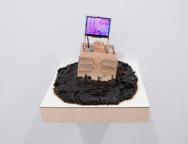 Jennifer and Kevin McCoy, At The Old Headquarters, 2012, sculpture with electronics