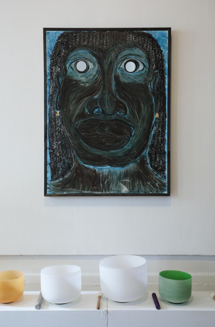 “Primordial Emanations, that which is brought forth follows the womb: a surrender to her luminous blackness,” Installation Images, Courtesy of David Hale.